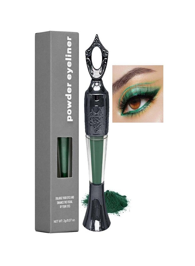 DLZZRS Powder Eyeliner, Multi-Use Eyeliner Powder Long-Wearing & Smudge-Proof Intense Color Easy To Apply, Gentle & Skin-Friendly Formula, Smoothly Outlines The Eye-Liner For Women, #02 Dark Green - Image 1